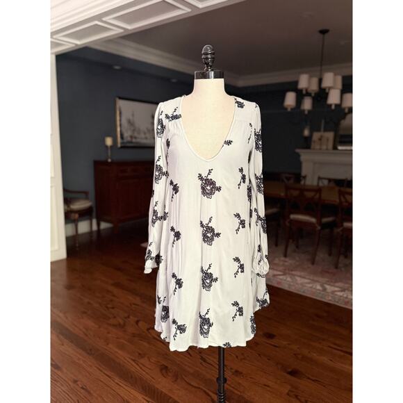 Free People Boho Gauze Dress Rustic Luxury Gypsy Free Spirit Summer Pool Beach - Picture 3 of 11